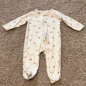 Carter's Cream and Pink Footed One Piece